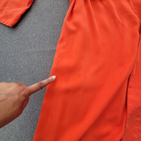 Soft Surroundings L Orange Traviata Wrap Tencel Dress ***READ*** - Picture 4 of 15